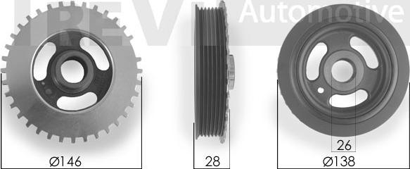 Trevi Automotive PC1120 - Ремінний шків, колінчастий вал autozip.com.ua