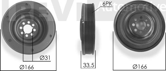 Trevi Automotive PC1243 - Ремінний шків, колінчастий вал autozip.com.ua