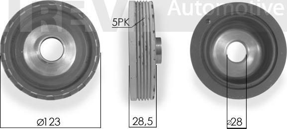 Trevi Automotive PC1216 - Ремінний шків, колінчастий вал autozip.com.ua