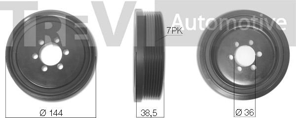 Trevi Automotive PC1287 - Ремінний шків, колінчастий вал autozip.com.ua