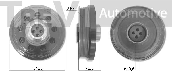 Trevi Automotive PC1274 - Ремінний шків, колінчастий вал autozip.com.ua