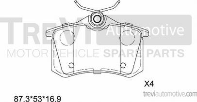 Trevi Automotive PF1440 - Гальмівні колодки, дискові гальма autozip.com.ua