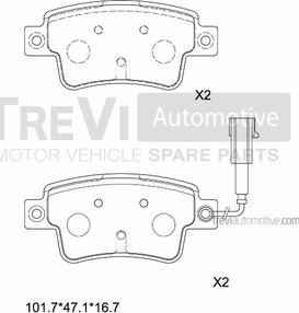 Trevi Automotive PF1455 - Гальмівні колодки, дискові гальма autozip.com.ua