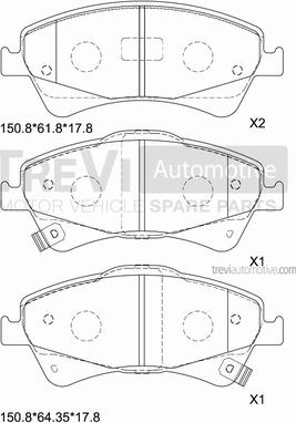 Trevi Automotive PF1456 - Гальмівні колодки, дискові гальма autozip.com.ua