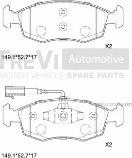 Trevi Automotive PF1464 - Гальмівні колодки, дискові гальма autozip.com.ua