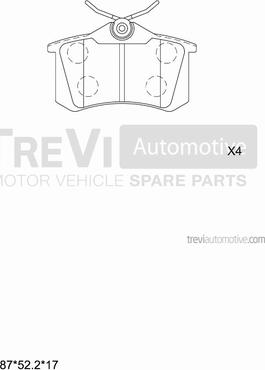 Trevi Automotive PF1406 - Гальмівні колодки, дискові гальма autozip.com.ua