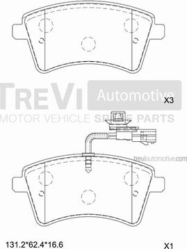 Trevi Automotive PF1408 - Гальмівні колодки, дискові гальма autozip.com.ua