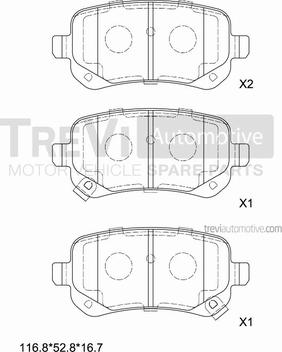 Trevi Automotive PF1416 - Гальмівні колодки, дискові гальма autozip.com.ua