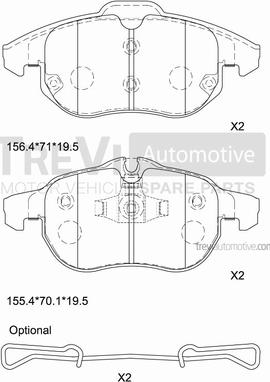 Trevi Automotive PF1410 - Гальмівні колодки, дискові гальма autozip.com.ua