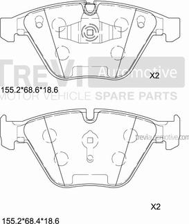 Trevi Automotive PF1413 - Гальмівні колодки, дискові гальма autozip.com.ua