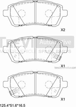 Trevi Automotive PF1484 - Гальмівні колодки, дискові гальма autozip.com.ua