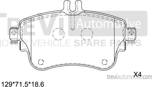 Trevi Automotive PF1485 - Гальмівні колодки, дискові гальма autozip.com.ua