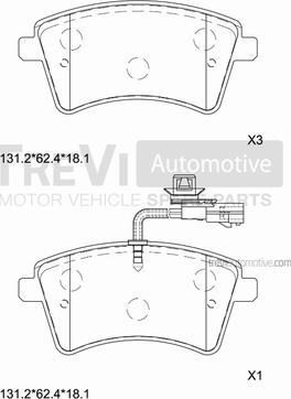 Trevi Automotive PF1439 - Гальмівні колодки, дискові гальма autozip.com.ua