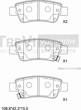 Trevi Automotive PF1428 - Гальмівні колодки, дискові гальма autozip.com.ua