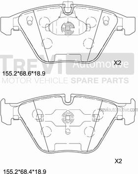 Trevi Automotive PF1423 - Гальмівні колодки, дискові гальма autozip.com.ua