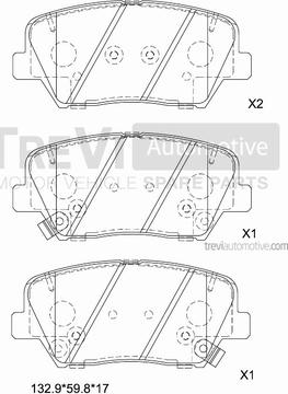 Trevi Automotive PF1474 - Гальмівні колодки, дискові гальма autozip.com.ua