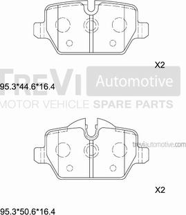 Trevi Automotive PF1471 - Гальмівні колодки, дискові гальма autozip.com.ua