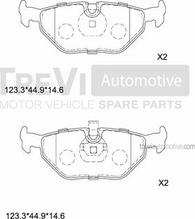 Trevi Automotive PF1591 - Гальмівні колодки, дискові гальма autozip.com.ua