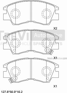 Trevi Automotive PF1545 - Гальмівні колодки, дискові гальма autozip.com.ua