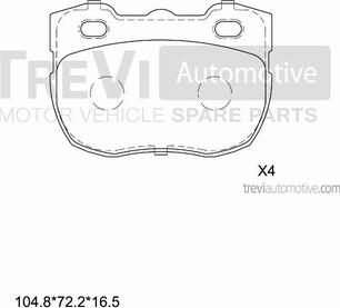 Trevi Automotive PF1540 - Гальмівні колодки, дискові гальма autozip.com.ua