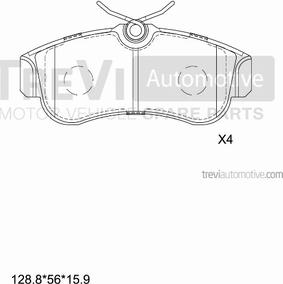 Trevi Automotive PF1555 - Гальмівні колодки, дискові гальма autozip.com.ua