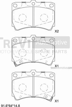 Trevi Automotive PF1569 - Гальмівні колодки, дискові гальма autozip.com.ua