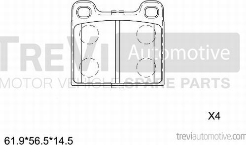 Trevi Automotive PF1566 - Гальмівні колодки, дискові гальма autozip.com.ua