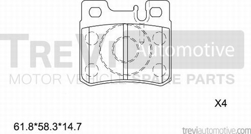 Trevi Automotive PF1561 - Гальмівні колодки, дискові гальма autozip.com.ua