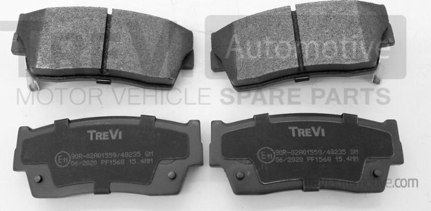 Trevi Automotive PF1568 - Гальмівні колодки, дискові гальма autozip.com.ua