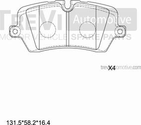 Trevi Automotive PF1509 - Гальмівні колодки, дискові гальма autozip.com.ua