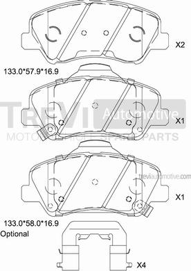 Trevi Automotive PF1506 - Гальмівні колодки, дискові гальма autozip.com.ua