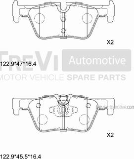 Trevi Automotive PF1508 - Гальмівні колодки, дискові гальма autozip.com.ua