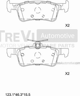 Trevi Automotive PF1515 - Гальмівні колодки, дискові гальма autozip.com.ua