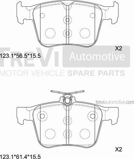 Trevi Automotive PF1516 - Гальмівні колодки, дискові гальма autozip.com.ua