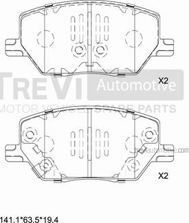 Trevi Automotive PF1512 - Гальмівні колодки, дискові гальма autozip.com.ua