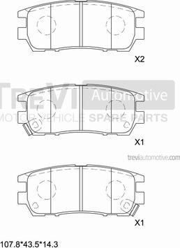 Trevi Automotive PF1585 - Гальмівні колодки, дискові гальма autozip.com.ua