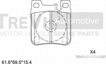 Trevi Automotive PF1583 - Гальмівні колодки, дискові гальма autozip.com.ua