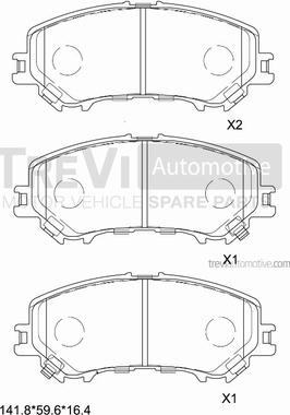 Trevi Automotive PF1530 - Гальмівні колодки, дискові гальма autozip.com.ua