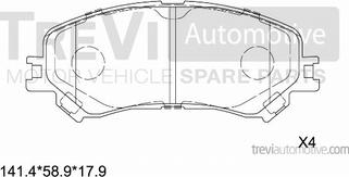 Trevi Automotive PF1533 - Гальмівні колодки, дискові гальма autozip.com.ua