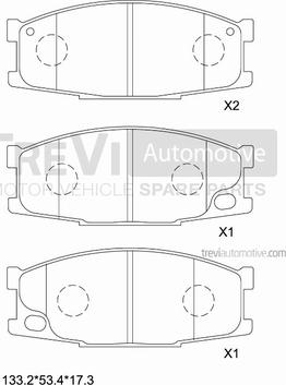 Trevi Automotive PF1640 - Гальмівні колодки, дискові гальма autozip.com.ua