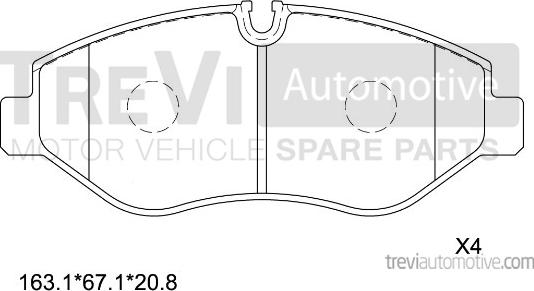 Trevi Automotive PF1656 - Гальмівні колодки, дискові гальма autozip.com.ua