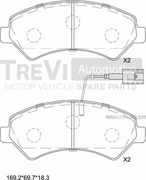 Trevi Automotive PF1650 - Гальмівні колодки, дискові гальма autozip.com.ua