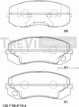 Trevi Automotive PF1665 - Гальмівні колодки, дискові гальма autozip.com.ua