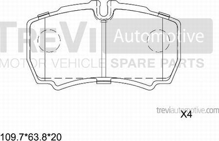 Trevi Automotive PF1661 - Гальмівні колодки, дискові гальма autozip.com.ua