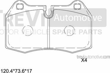 Trevi Automotive PF1616 - Гальмівні колодки, дискові гальма autozip.com.ua