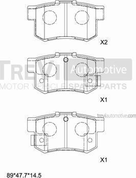 Trevi Automotive PF1610 - Гальмівні колодки, дискові гальма autozip.com.ua