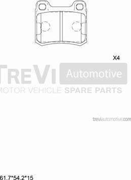 Trevi Automotive PF1611 - Гальмівні колодки, дискові гальма autozip.com.ua