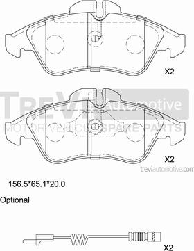 Trevi Automotive PF1618 - Гальмівні колодки, дискові гальма autozip.com.ua