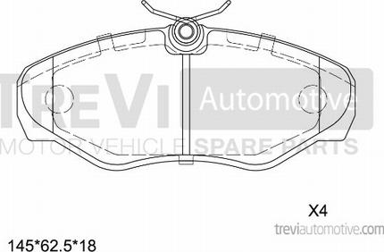 Trevi Automotive PF1633 - Гальмівні колодки, дискові гальма autozip.com.ua