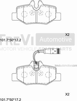 Trevi Automotive PF1632 - Гальмівні колодки, дискові гальма autozip.com.ua